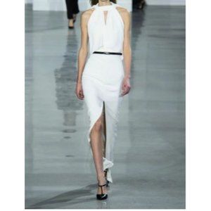 Jason Wu | Fall 2015 Collection Front Slit Halter Neck Maxi Dress Sz 6 Off White